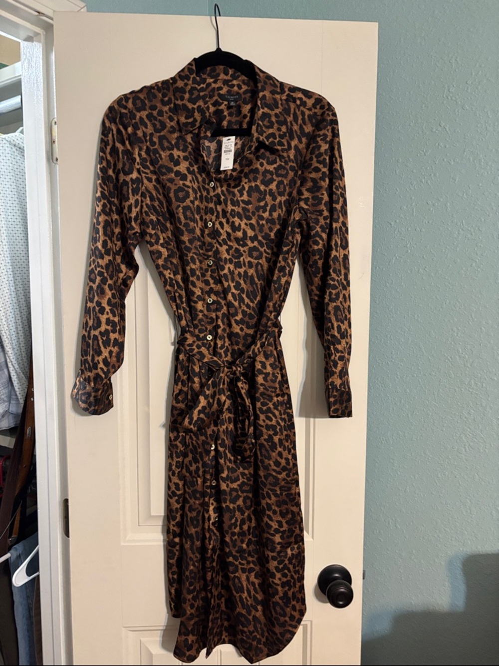 Talbots Brown and Black Leopard Print shirt dress